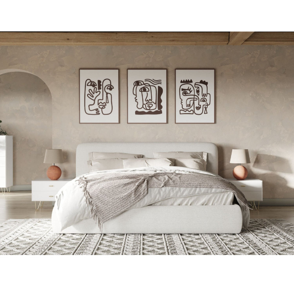 White Upholstered Bed | OROA Modern Liam