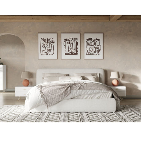 White Upholstered Bed | OROA Modern Liam