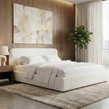White Upholstered Bed | OROA Modern Liam