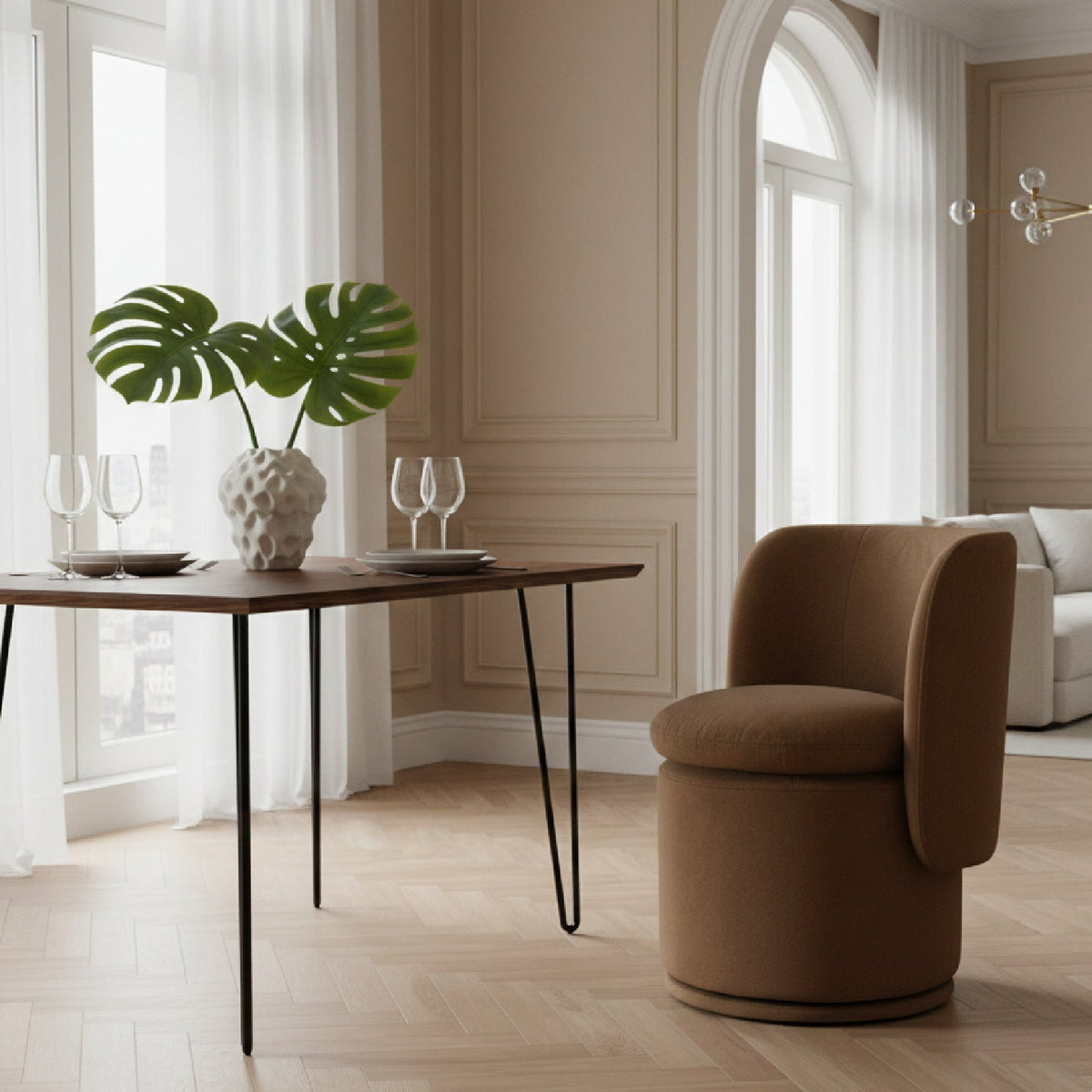 Round Swivel Dining Chair | OROA Modern Norris
