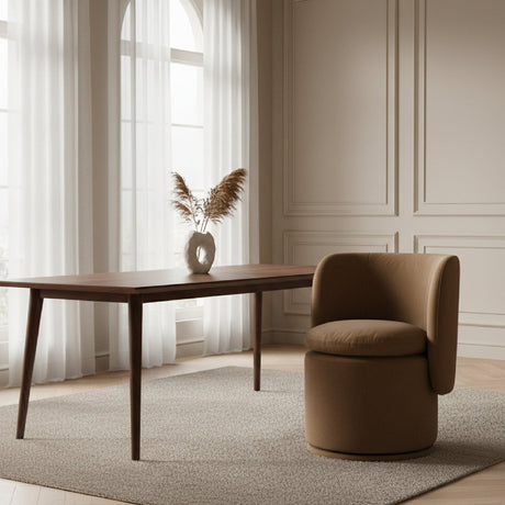 Rounded Swivel Dining Chair | OROA Modern Norris
