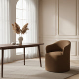 Brown Wheeled Dining Chair | OROA Modern Timothy