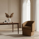 Curved Wheeled Dining Chair | OROA Modern Tassell