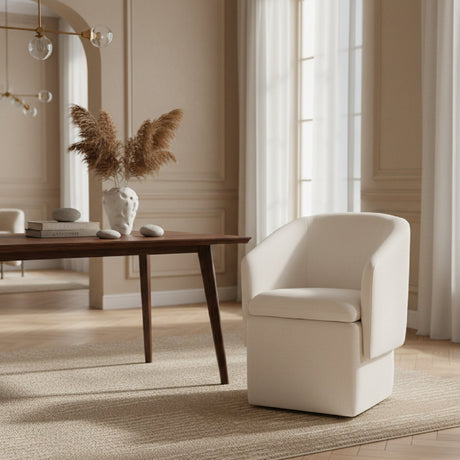 Curved Wheeled Dining Chair | OROA Modern Tassell