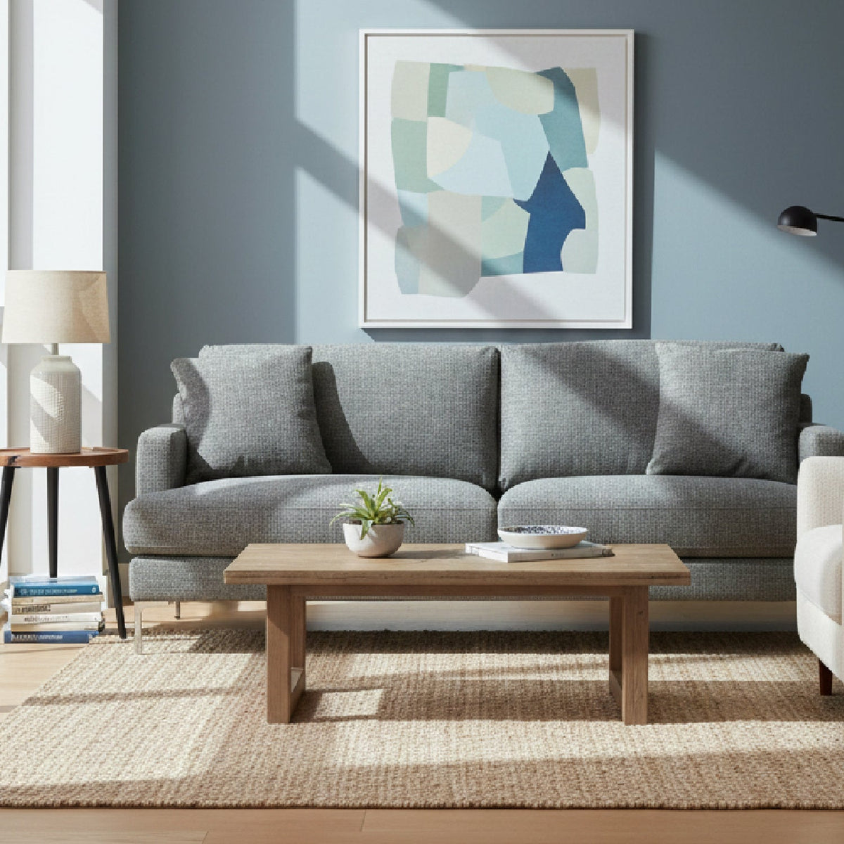 Square-Armed Gray Sofa | OROA Modern Janina