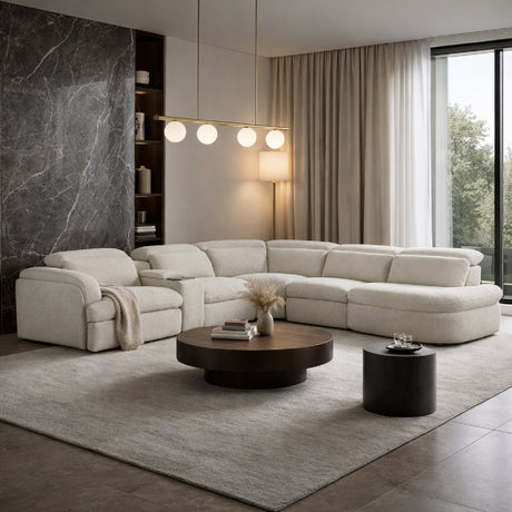 White L-Shaped Recliner Sectional Sofa | OROA Modern Ambler