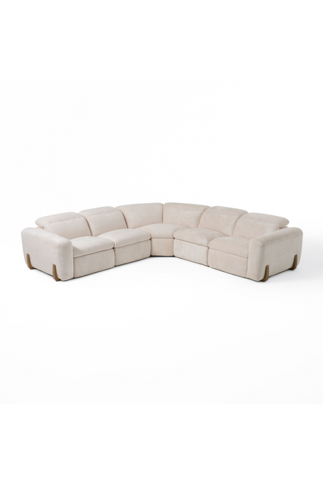 Beige Fabric Sectional Recliner Sofa | OROA Modern Conrad | Oroa.com