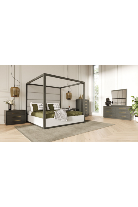 Gray Canopy Queen Bed | OROA Modern Manhattan | Oroa.com