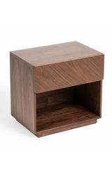 Walnut Veneer 1-Drawer Nightstand | OROA Modern Nova | Oroa.com