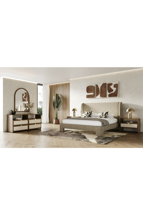 Natural Burlap Nightstand | OROA Modern Emilio | Oroa.com