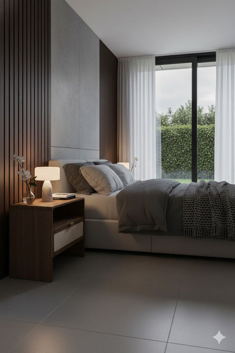 Natural Burlap Nightstand | OROA Modern Emilio | Oroa.com