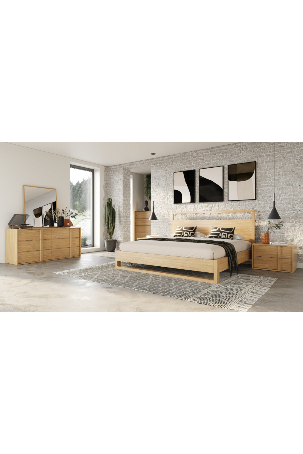 Warm Oak 2-Drawer Nightstand | OROA Modern Berlin | Oroa.com