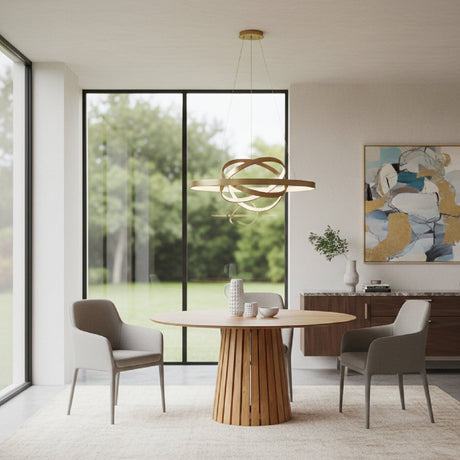 Round Pedestal Dining Table | OROA Modern Weiss