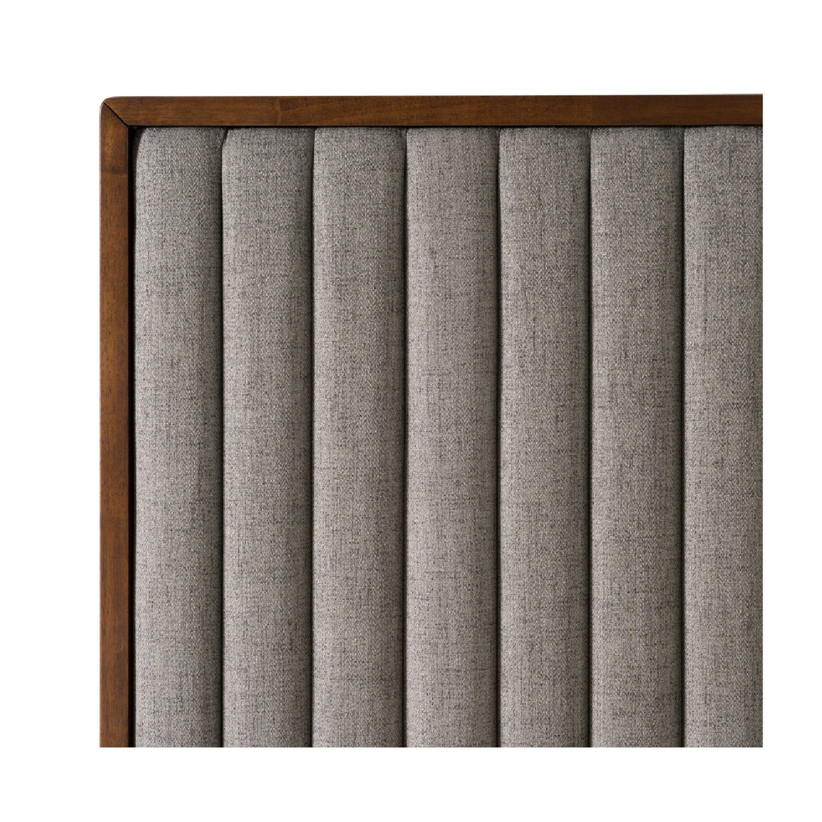 Gray Channeled Headboard Bed | OROA Modern Metcalf