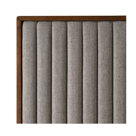 Gray Channeled Headboard Bed | OROA Modern Metcalf