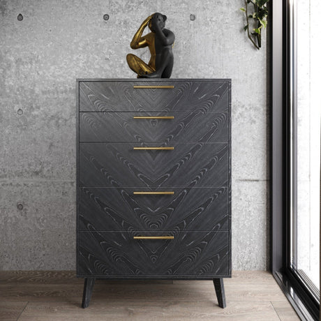 Gray Ash 5-Drawer Chest | OROA Modern Diana