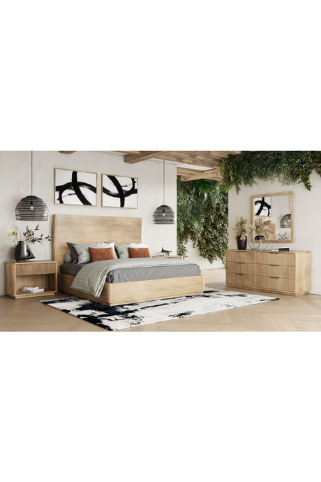 Reeded Wood 1-Drawer Nightstand | OROA Modern Santa Monica | Oroa.com