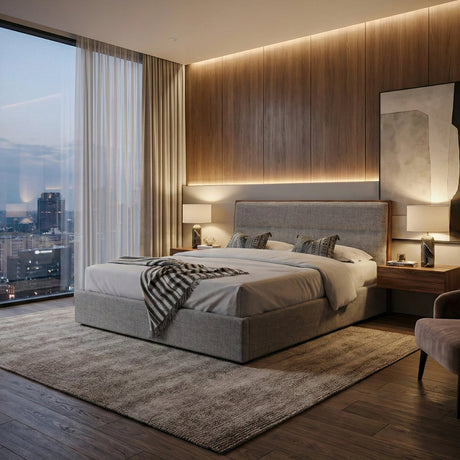 Gray Walnut-Trimmed Bed | OROA Modern Dustin | Oroa.com