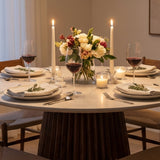 White Marble Round Dining Table | OROA Modern Nancy