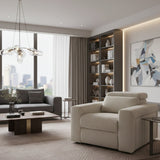 Beige Power Recliner Lounge Chair | OROA Modern Gering
