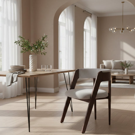 Rounded-Back Walnut Dining Chairs (2) | OROA Modern Vegas