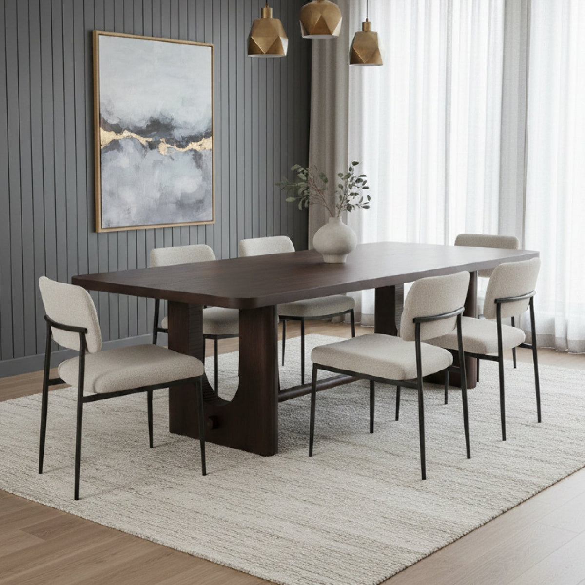 Trestle Base Oak Dining Table | OROA Modern Walz