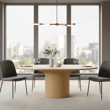 Round Oak Extendable Dining Table | OROA Modern Miami