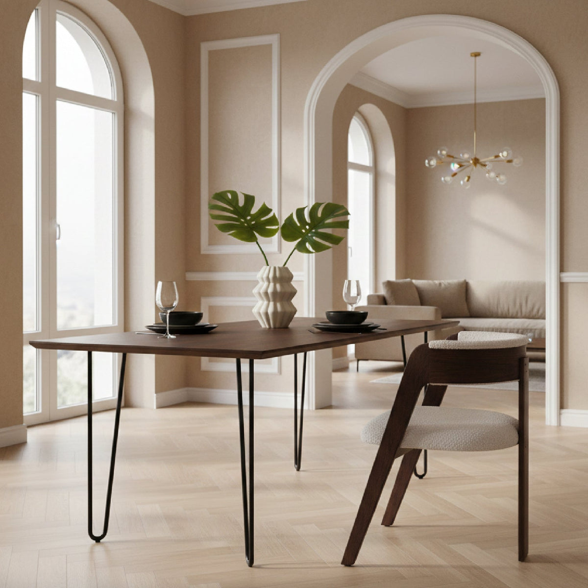 Wood Framed Curve Dining Chairs (2) | OROA Modern Washington