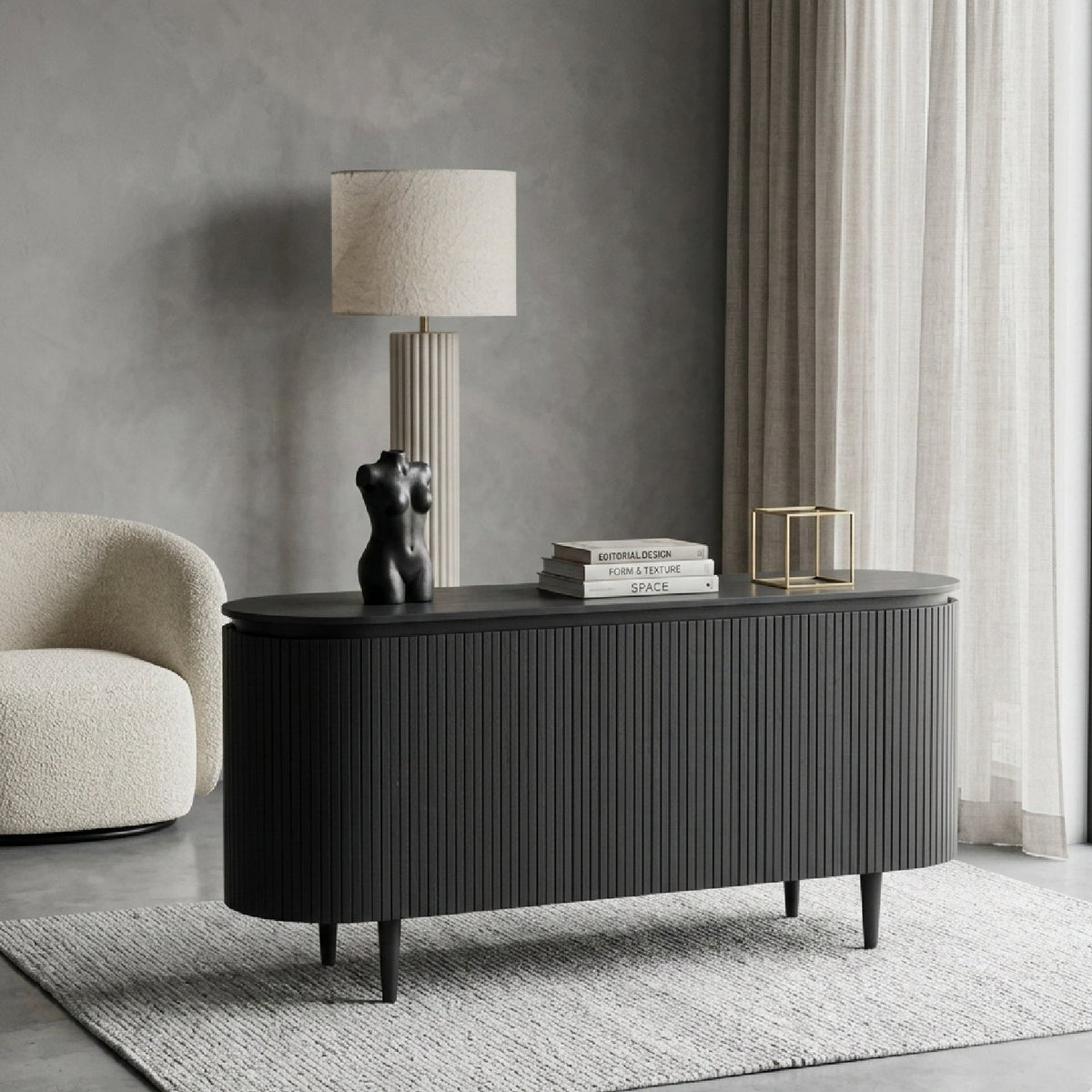 Oak 4-Door Oval Sideboard | OROA Modern Miami