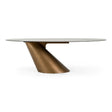 Modern European furniture - Brushed Brass Tilted Dining Table - www.oroa.com