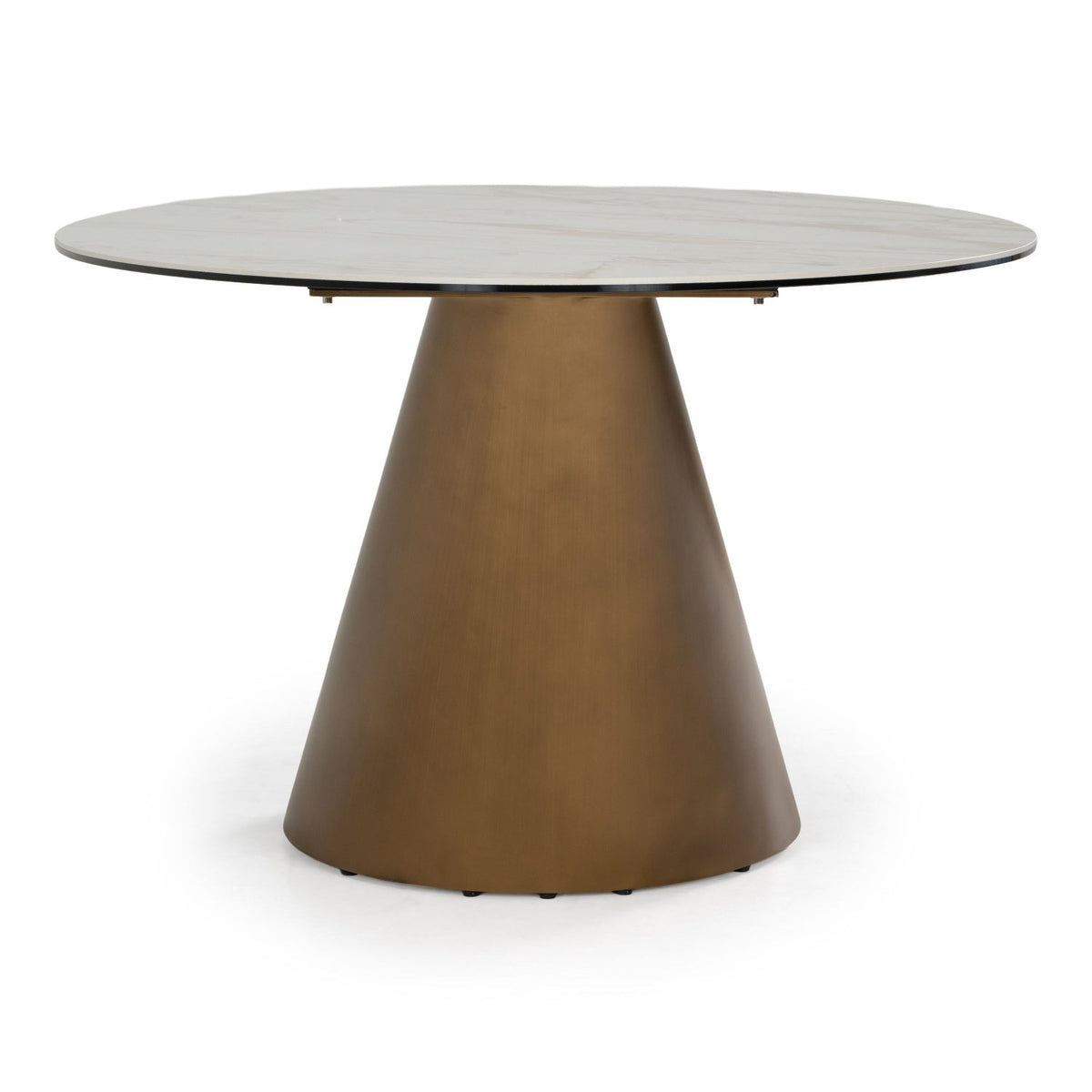 Modern European furniture - Brushed Brass Tilted Dining Table - www.oroa.com
