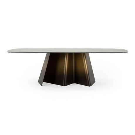 Modern European furniture - Brushed Bronze Dining Table - www.oroa.com