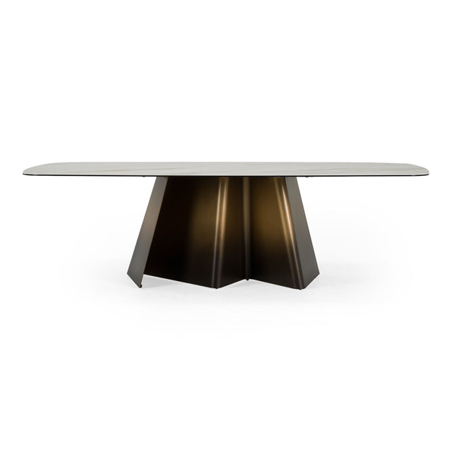 Modern European furniture - Brushed Bronze Dining Table - www.oroa.com