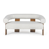 Oak-Framed White Loveseat | OROA Modern Aledo
