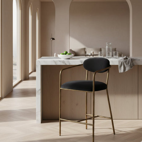 Gray Velvet Counter Chair | OROA Modern Baird