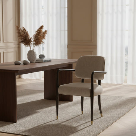 Oak Framed Beige Dining Chair | OROA Modern Kathy