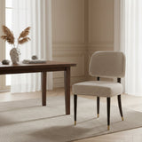 Oak Framed Beige Side Chair | OROA Modern Kathy