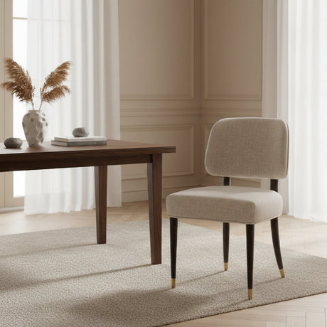 Oak Framed Beige Side Chair | OROA Modern Kathy