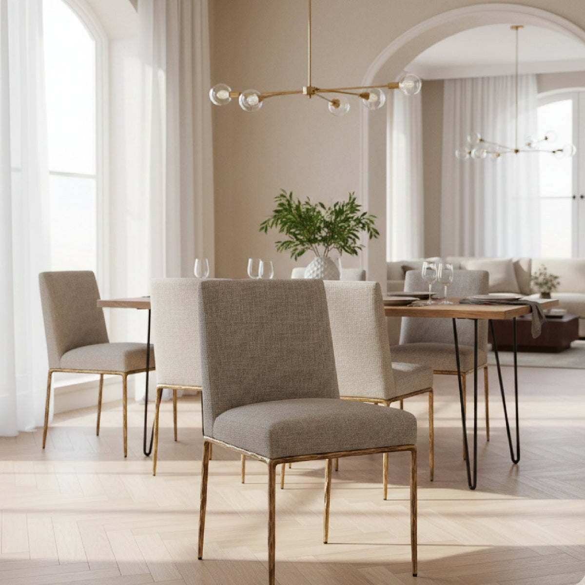 Linen Upholstered Dining Chair | OROA Modern Beasley