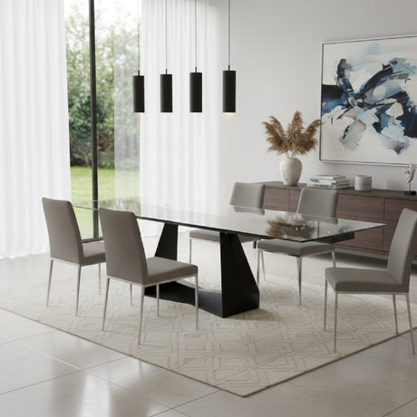 Extendable Glass Dining Table | OROA Modern Maroney