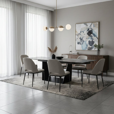 Gray Ceramic Extendable Dining Table | OROA Modern Baldwin