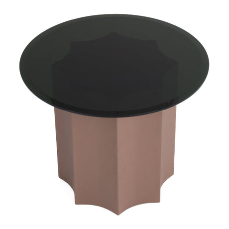 Black Mirror Round End Table | OROA Modern Ingram