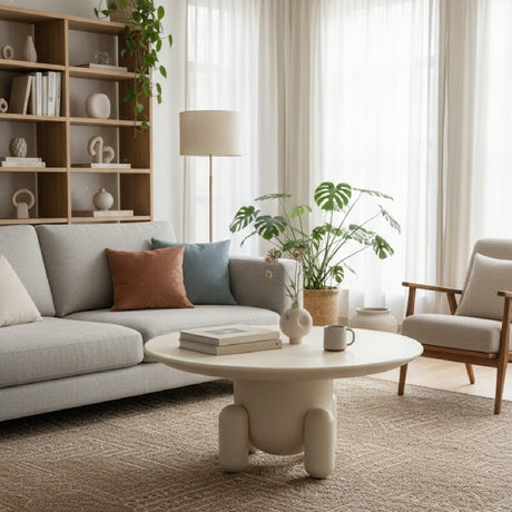 White Gloss Round Coffee Table | OROA Modern Gabby | Oroa.com