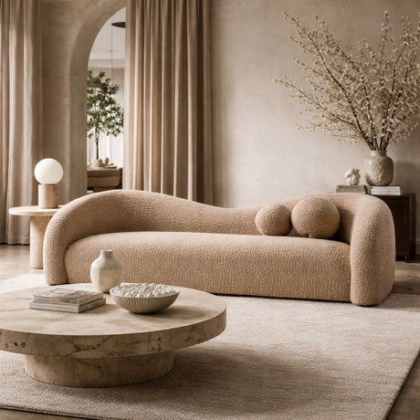 Wavy Back 4-Seater Sofa | OROA Modern Calico