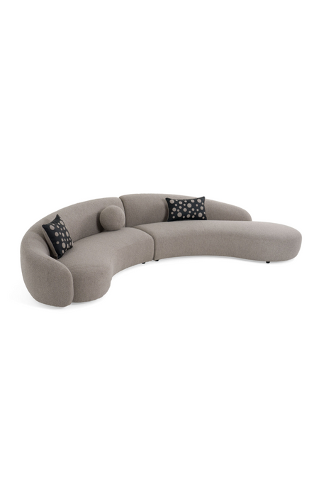 Curved Gray Sectional Sofa | OROA Modern Allis | Oroa.com