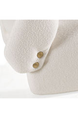 Gold Buttoned White Accent Chair | OROA Modern Tristan | Oroa.com
