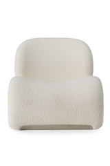 White Vegan Leather Curved Accent Chair | OROA Modern Donovan | Oroa.com