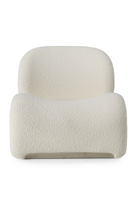 White Vegan Leather Curved Accent Chair | OROA Modern Donovan | Oroa.com