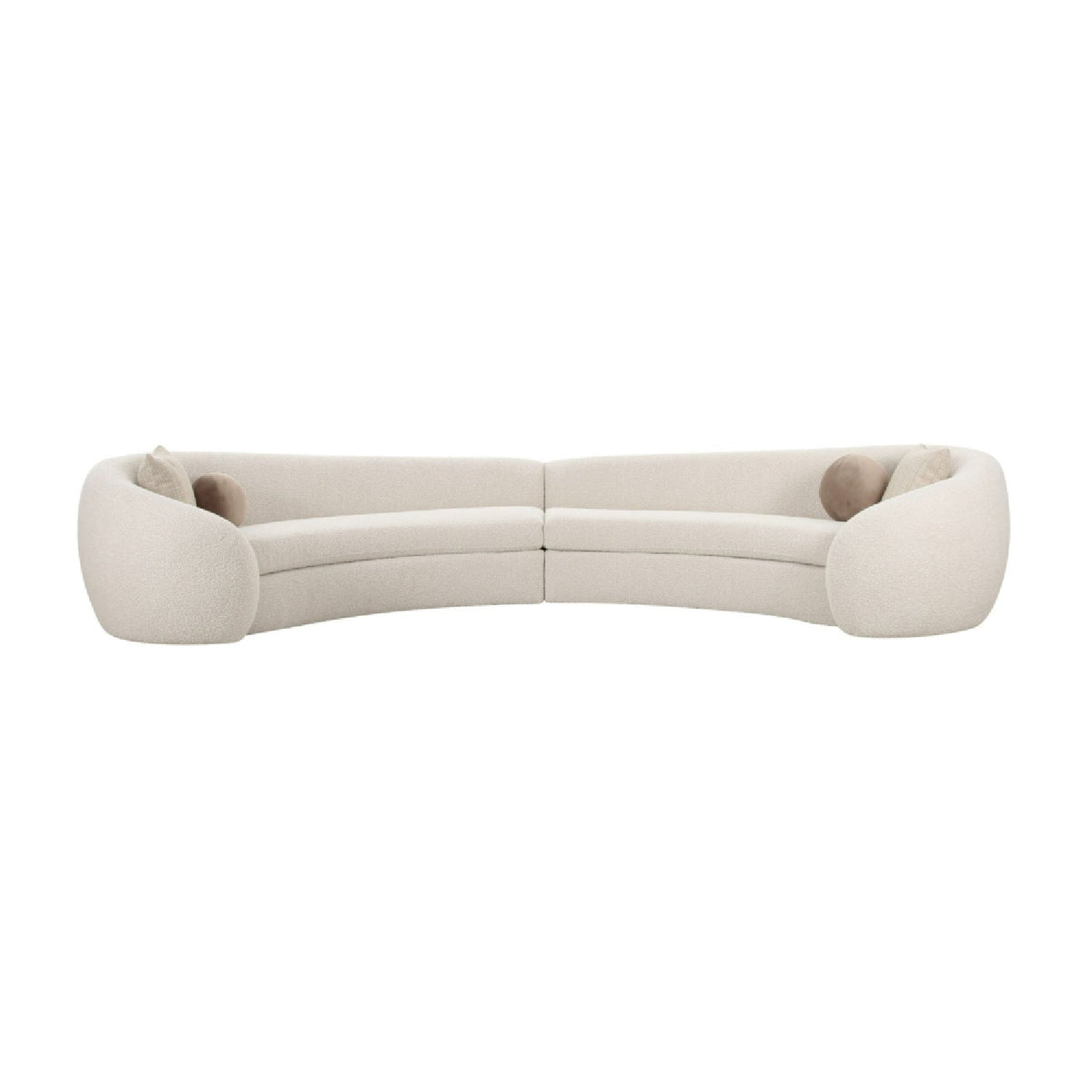 Curved White Sectional Sofa | OROA Modern Kilmer