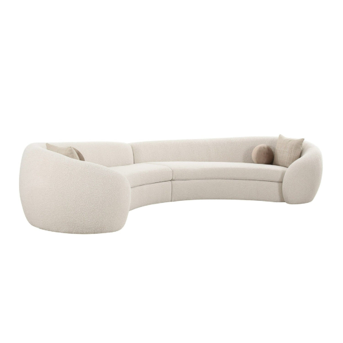 Curved White Sectional Sofa | OROA Modern Kilmer